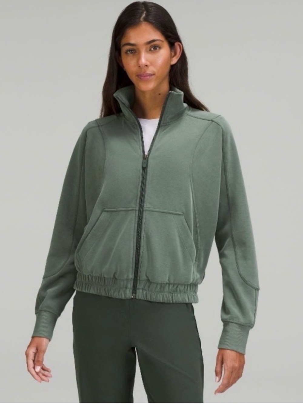 lululemon athletica Women's Sage Green Zip-Up Sweatshirt